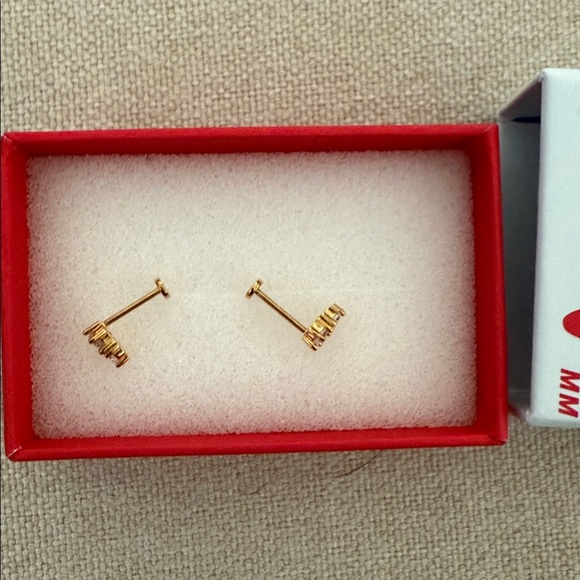 Madison Miru Gaia Gold Flat Back Nap Earrings NIB - Picture 5 of 5